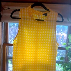 J crew Yellow and White Blouse Size Large
